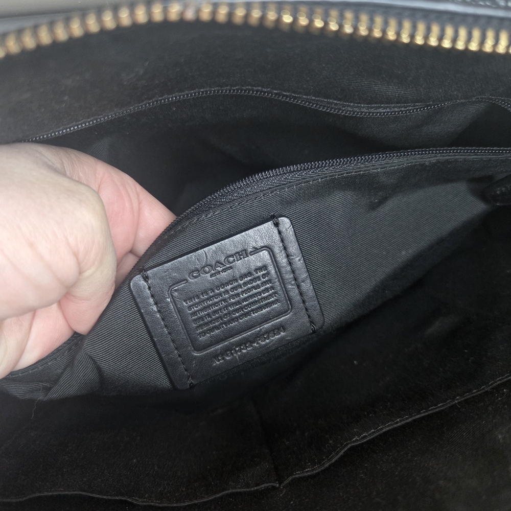 Coach Black Saffiano Dome Satchel Bag Purse Handbag - Picture 9 of 12